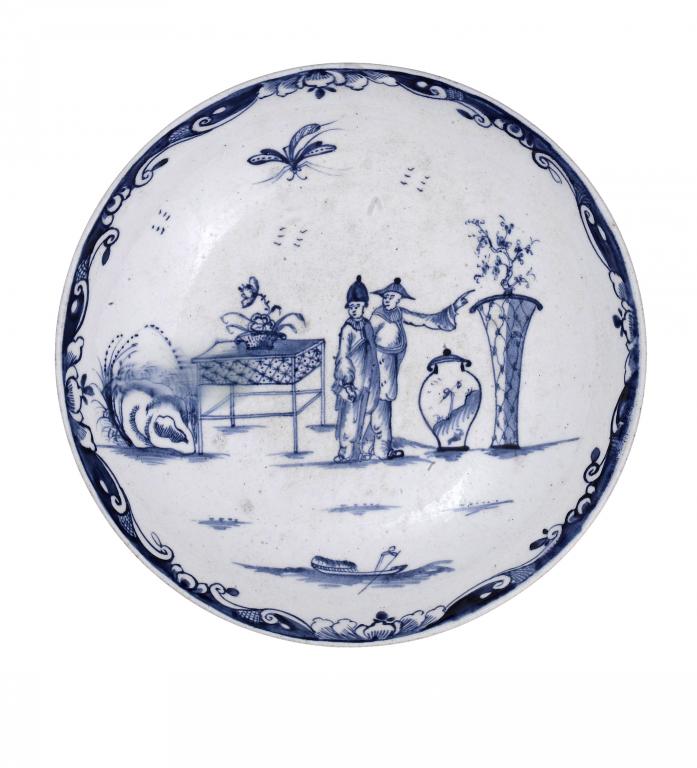 A DERBY SAUCER-DISH well painted in