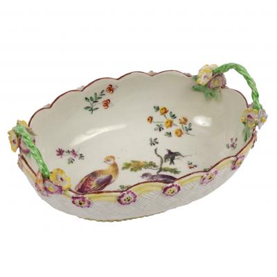 A Derby small oval basket, circa