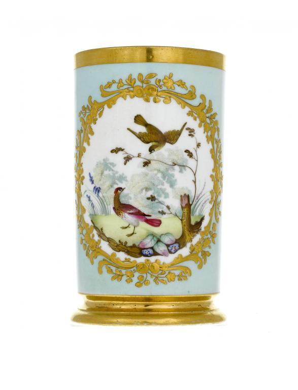 A DERBY SPILL VASE painted probably