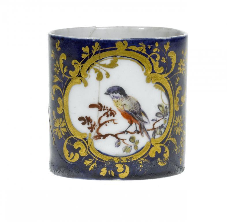 A DERBY TOILET POT painted in
