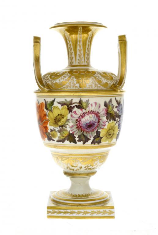 A DERBY VASE ovoid with trumpet