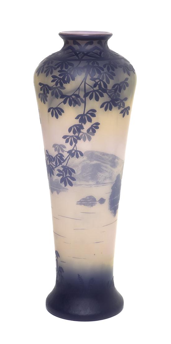 A Devez Cameo Glass Landscape