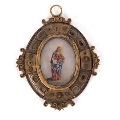 A devotional oval pendant of the