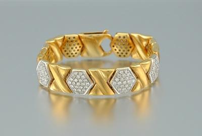 A Diamond, 18k Gold Bracelet by