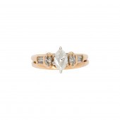 A DIAMOND AND 14K GOLD WEDDING