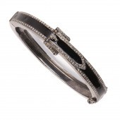 A DIAMOND AND ENAMELED BLACKEN