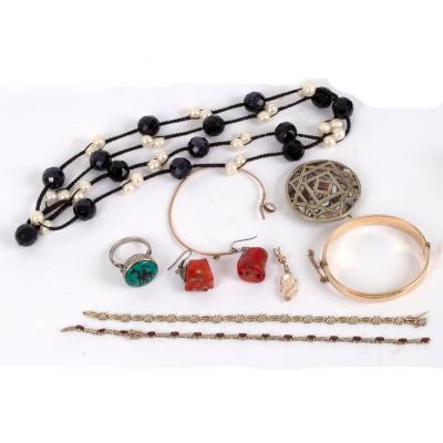 A diamond and garnet bracelet,