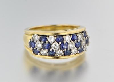 A Diamond and Sapphire Cluster Ring