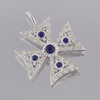 A Diamond and Sapphire Maltese