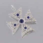 A Diamond and Sapphire Maltese