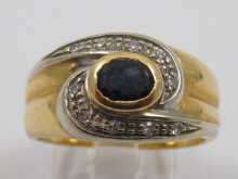 A diamond and sapphire ring set