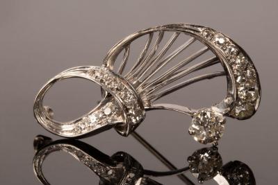 A diamond brooch of stylised