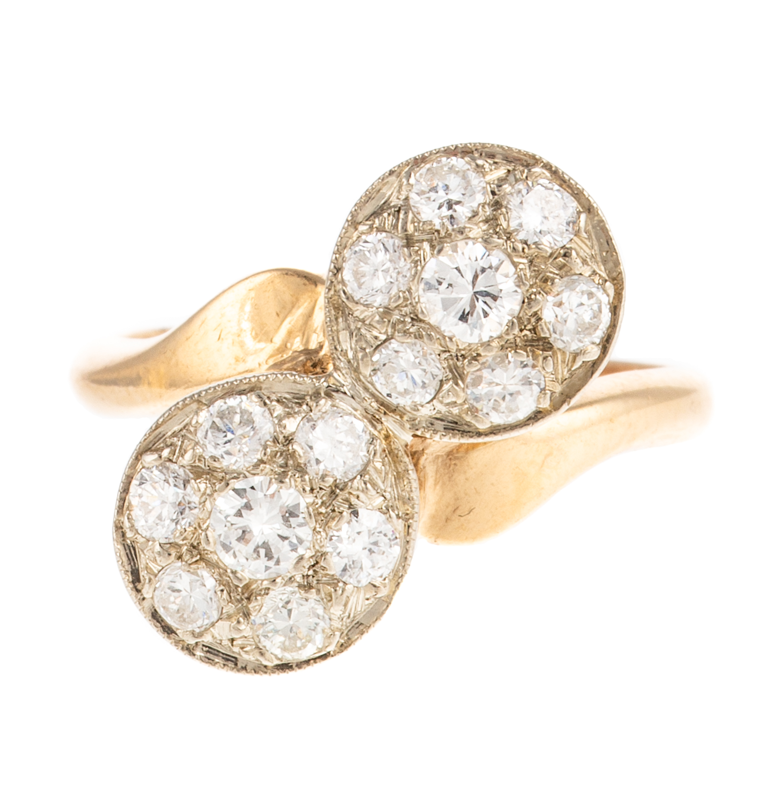 A DIAMOND BYPASS RING IN 14K 14K