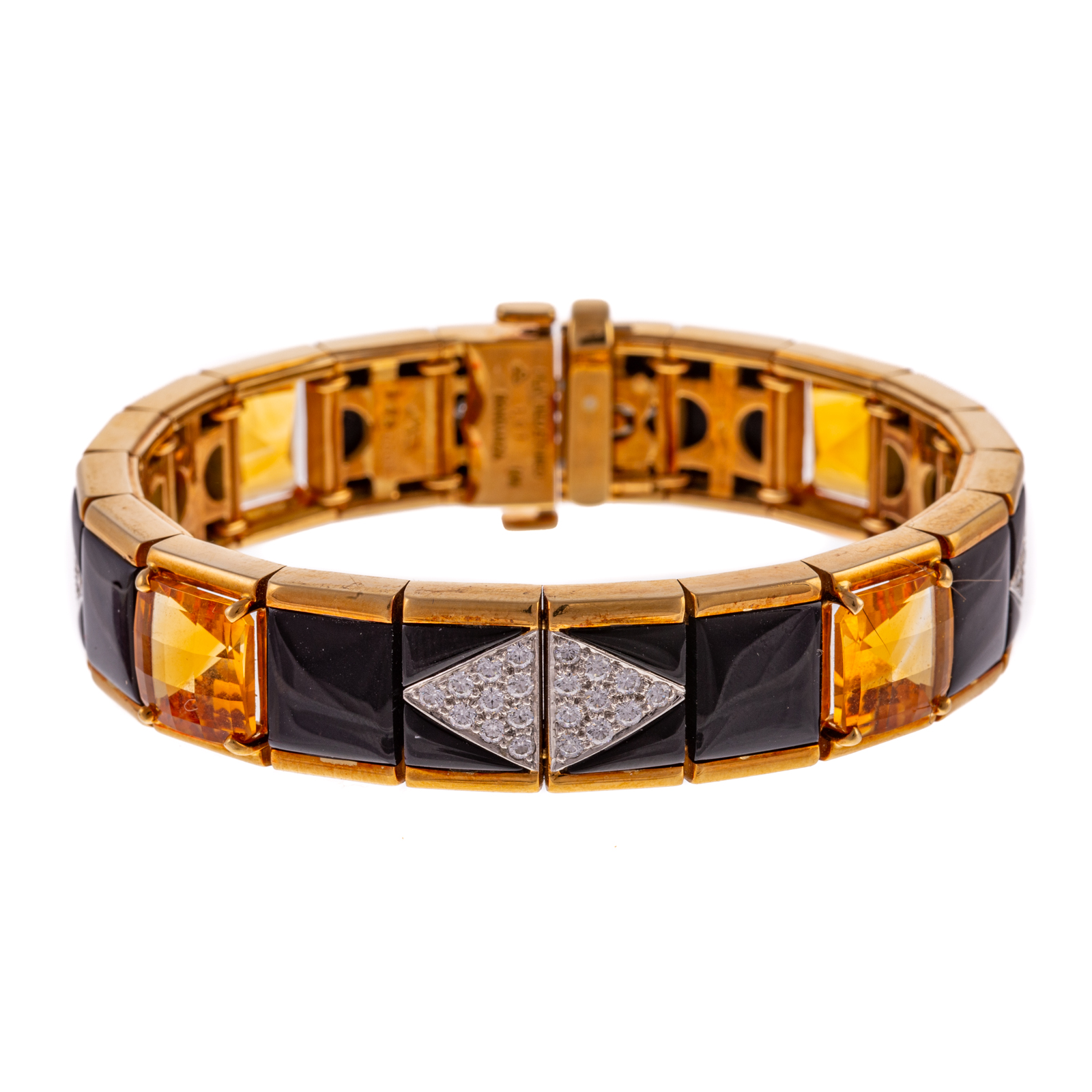 A DIAMOND, CITRINE & ONYX