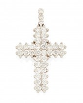 A DIAMOND CROSS PENDANTA diamo