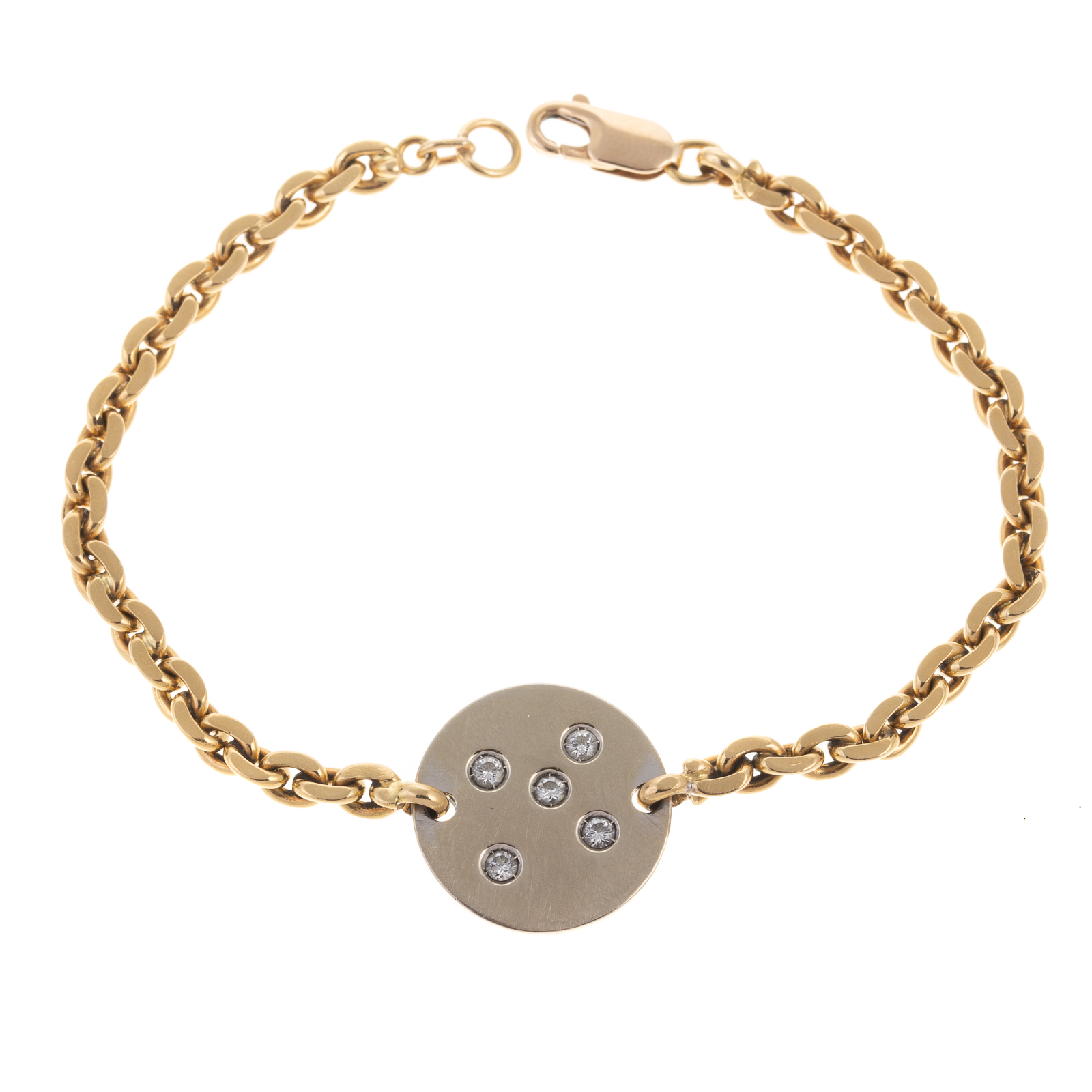 A DIAMOND DISC CABLE CHAIN BRACELET