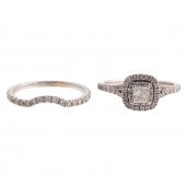 A DIAMOND ENGAGEMENT RING SET