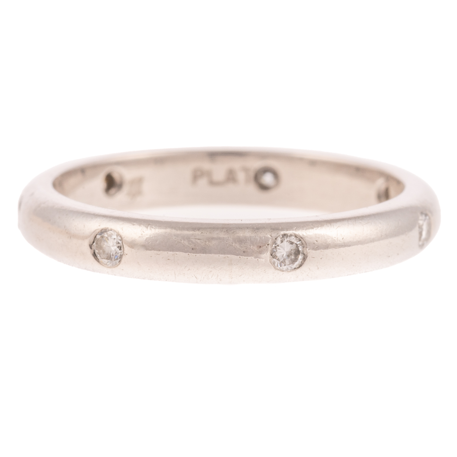 A DIAMOND ETERNITY BAND IN PLATINUM