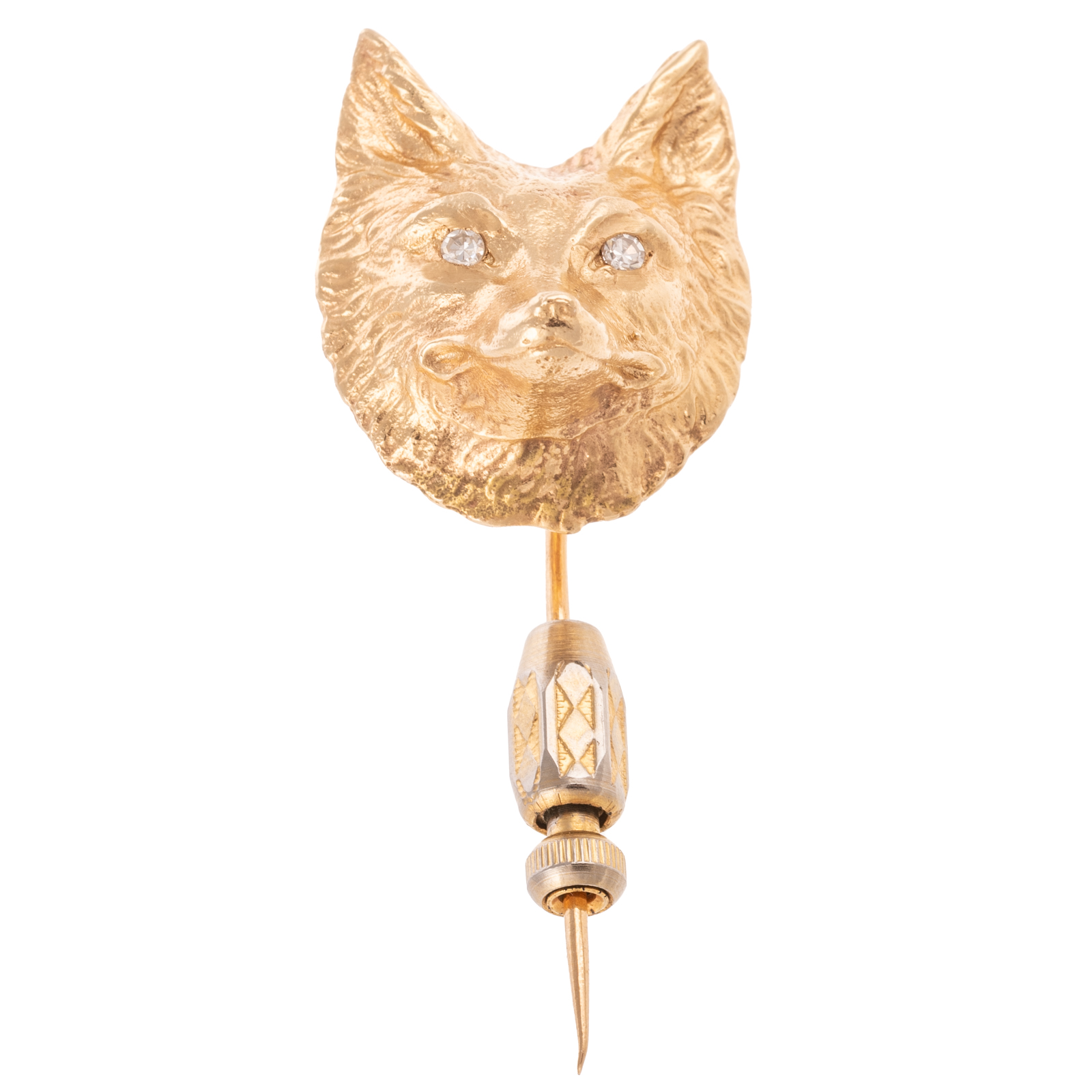 A DIAMOND & GOLD FOX HEAD