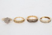 A diamond half-hoop ring, size
