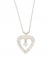 A DIAMOND HEART PENDANT NECKLA