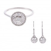 A DIAMOND RING & EARRINGS IN 1