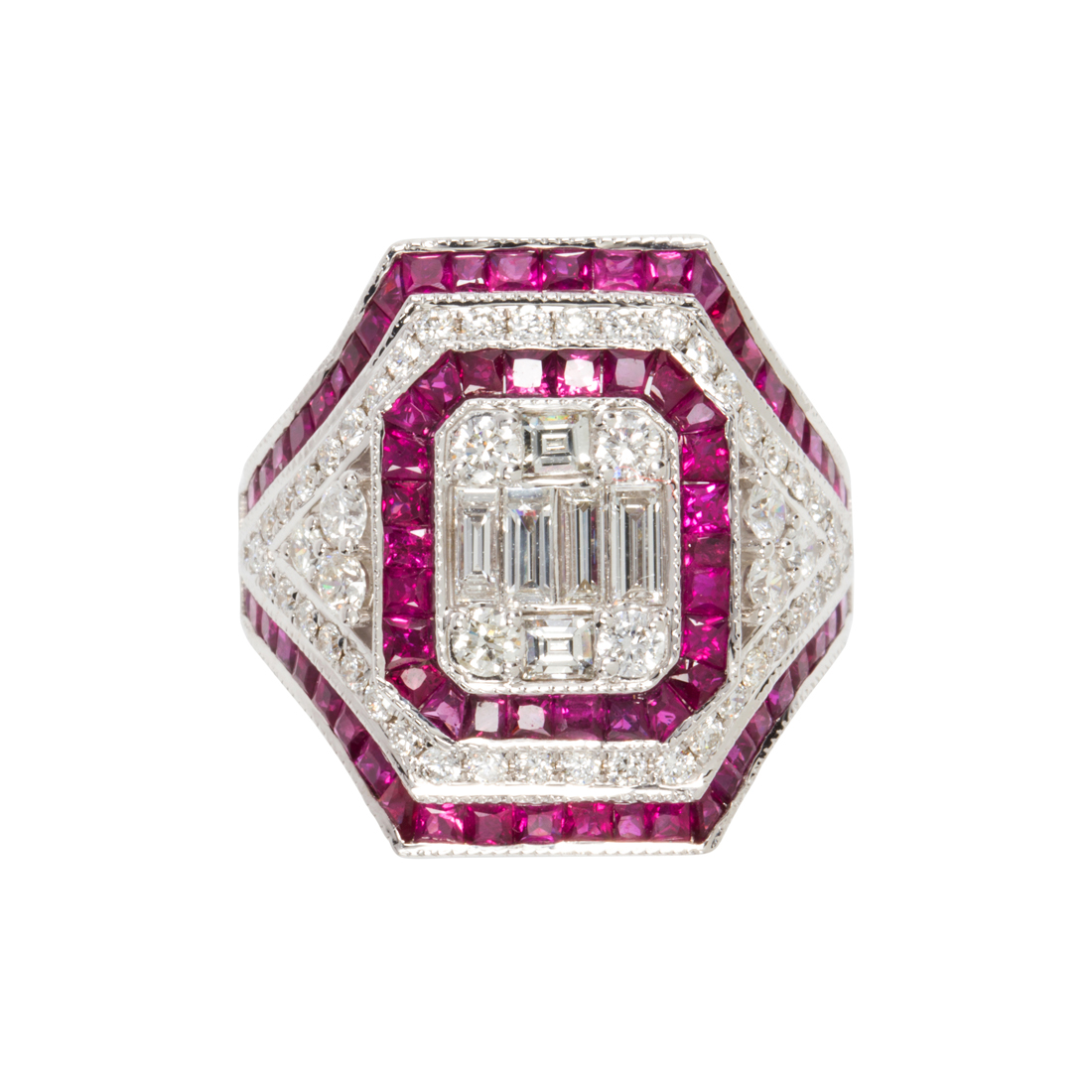 A DIAMOND, RUBY AND EIGHTEEN