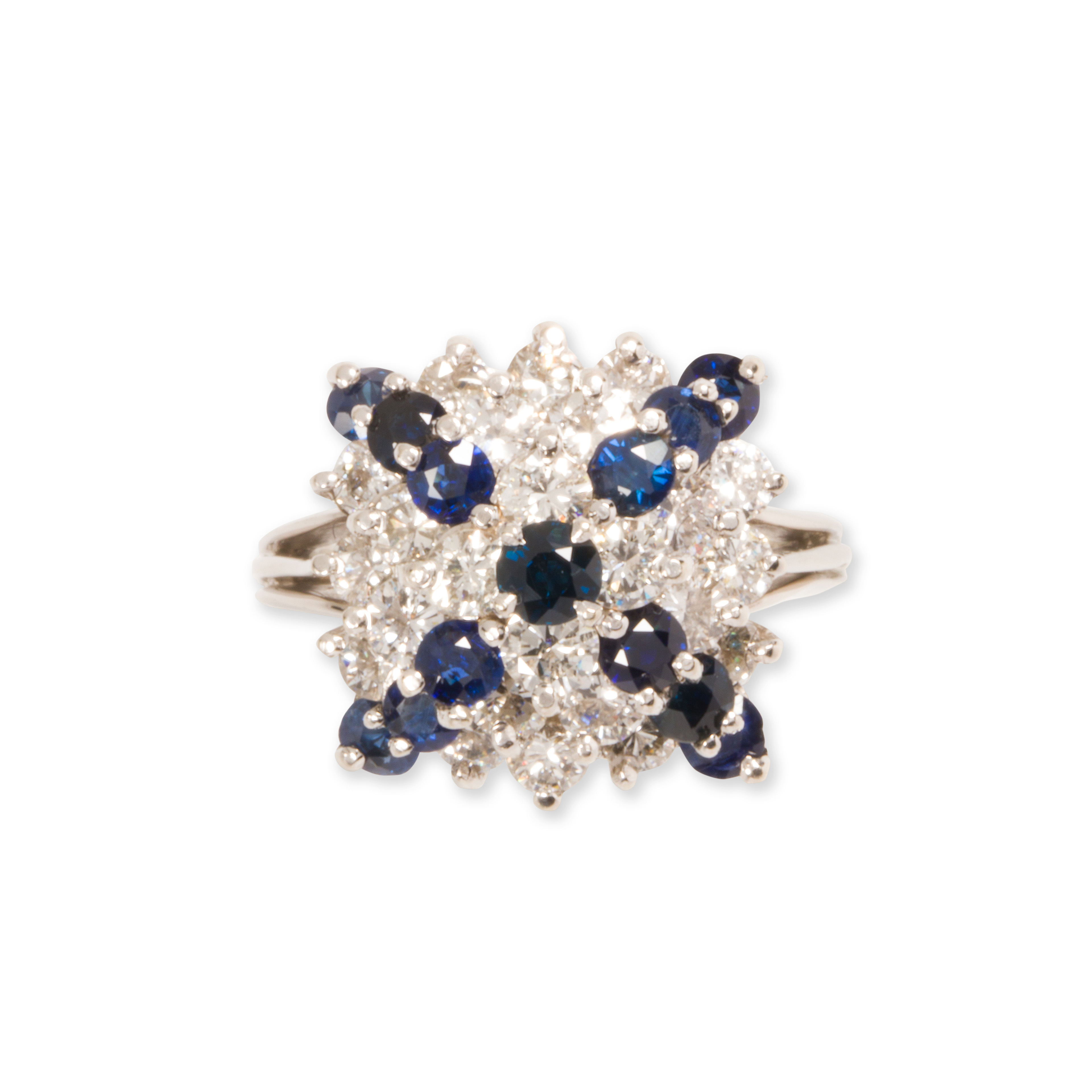 A DIAMOND, SAPPHIRE AND FOURTEEN