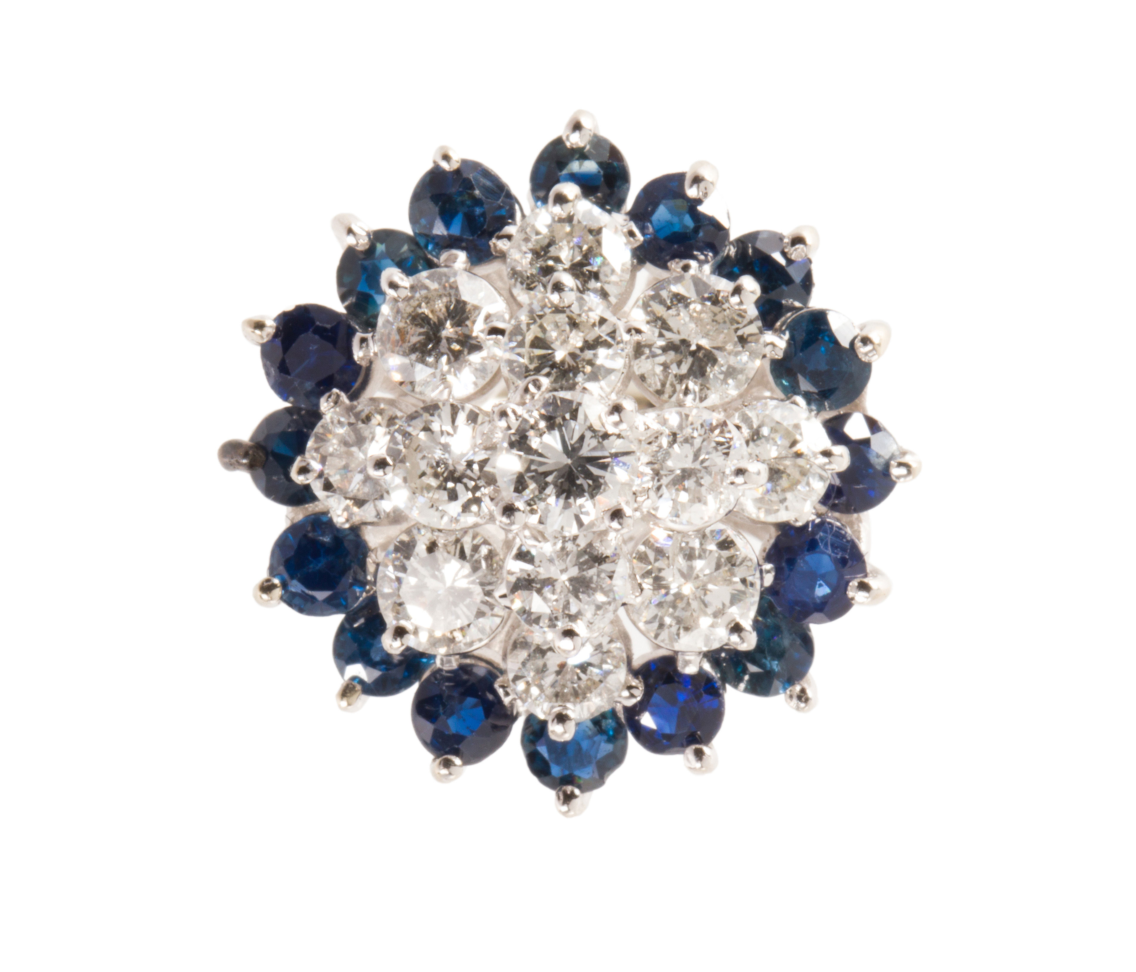 A DIAMOND, SAPPHIRE AND FOURTEEN