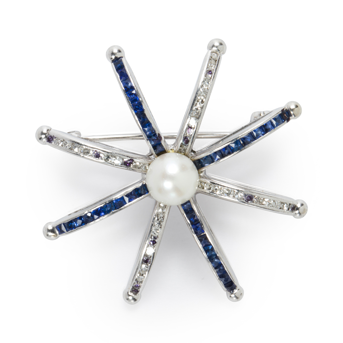 A DIAMOND, SAPPHIRE, PEARL AND