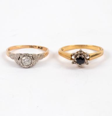 A diamond solitaire ring in an