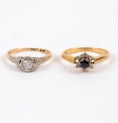 A diamond solitaire ring in an