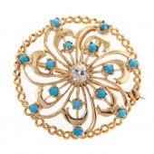 A DIAMOND & TURQUOISE PINWHEEL