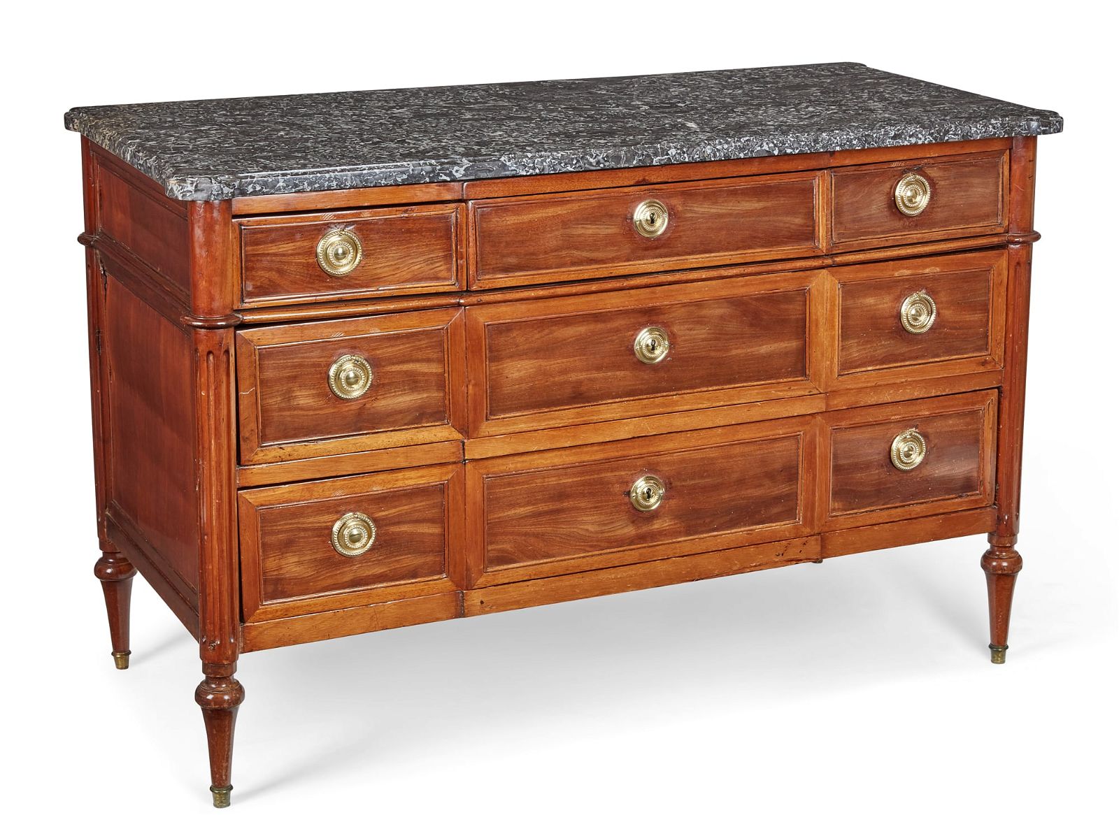 A DIRECTOIRE MAHOGANY COMMODE, LATE