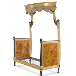 A Directoire Style Painted Bed with