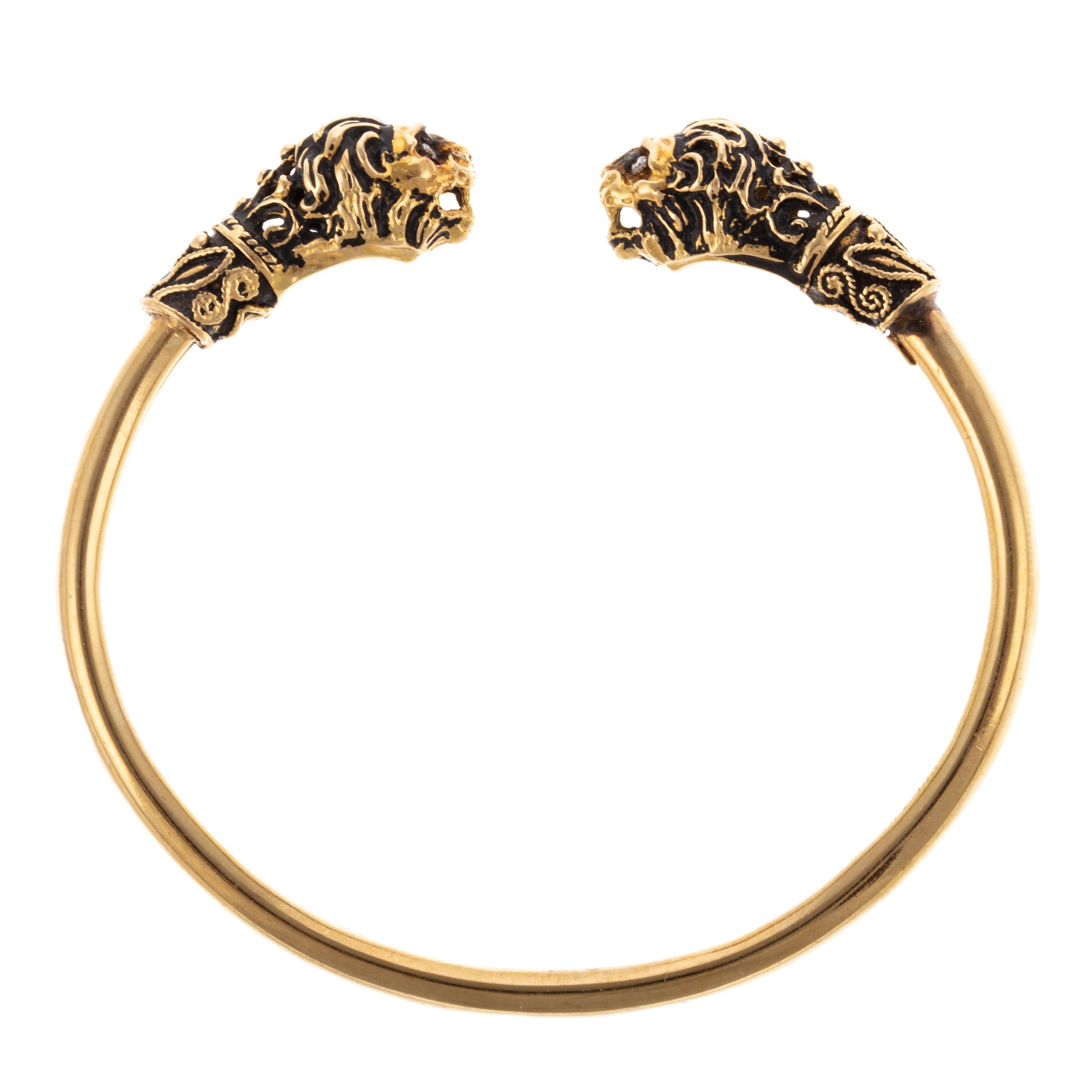 A DOUBLE HEADED LION BANGLE