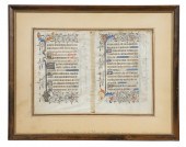 A DOUBLE LEAF OF 15TH C. ILLUM
