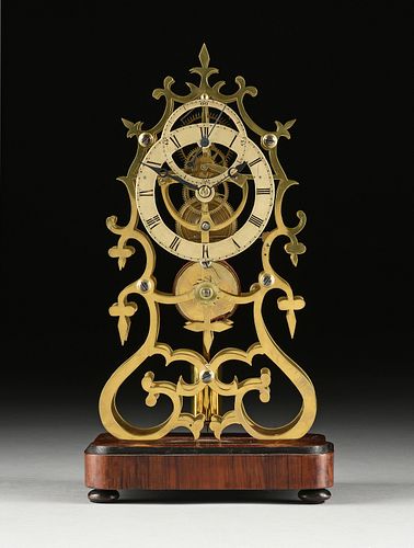 A DOUBLE RING DIAL BRASS SKELETON