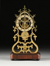 A DOUBLE RING DIAL BRASS SKELE