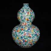 A DOUCAI 'BAT AND DEER' GOURD-