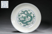 A DOUCAI 'CLOUD DRAGON' DISH<b