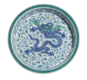 A DOUCAI 'DRAGON' WASHER<br>A