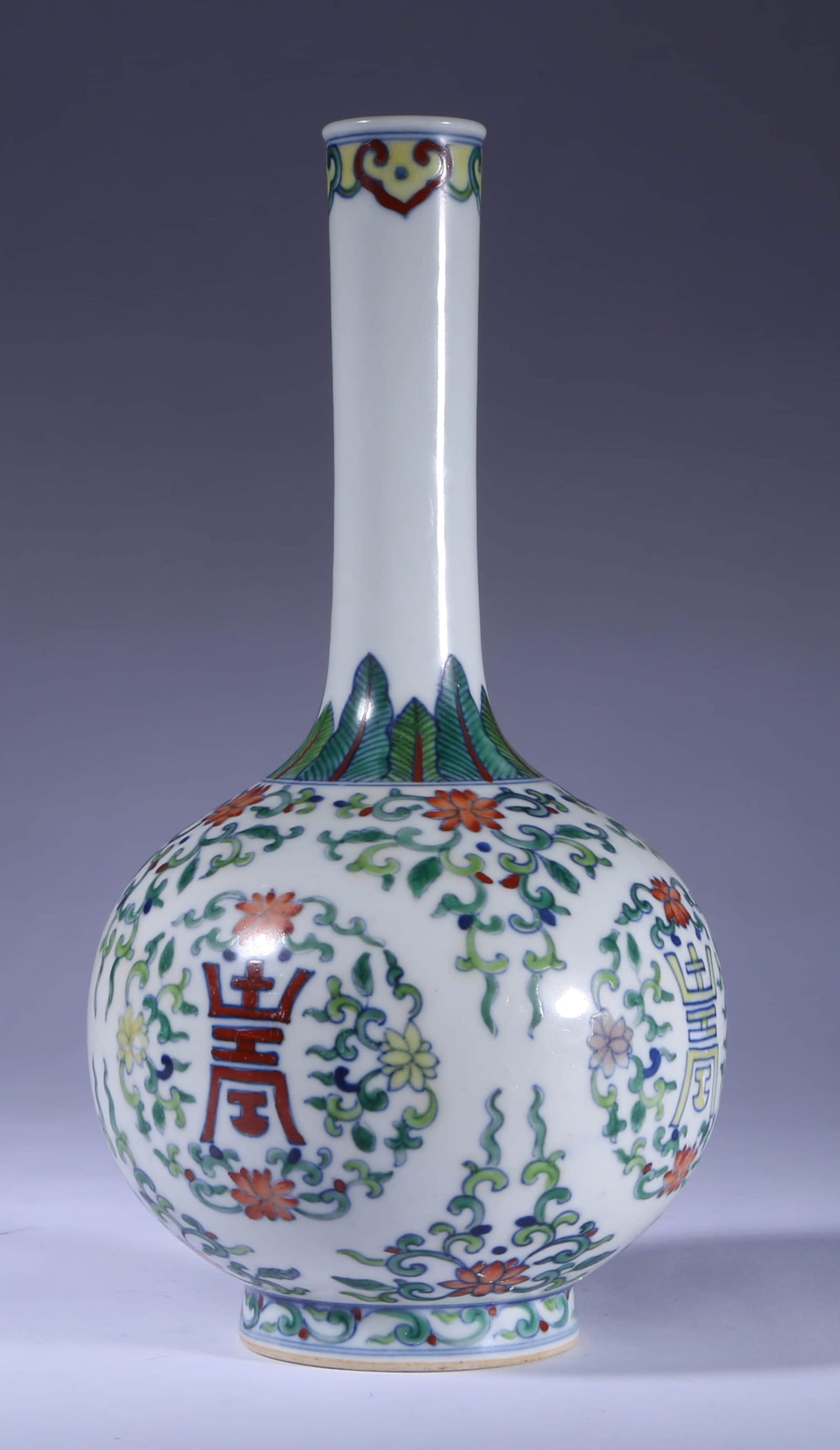 A DOUCAI 'FLORAL AND SHOU' VASEA