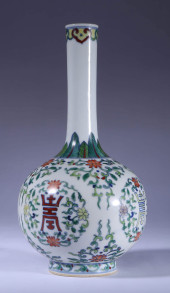 A DOUCAI 'FLORAL AND SHOU' VAS