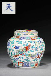 A DOUCAI 'PHOENIX AND FLORAL'