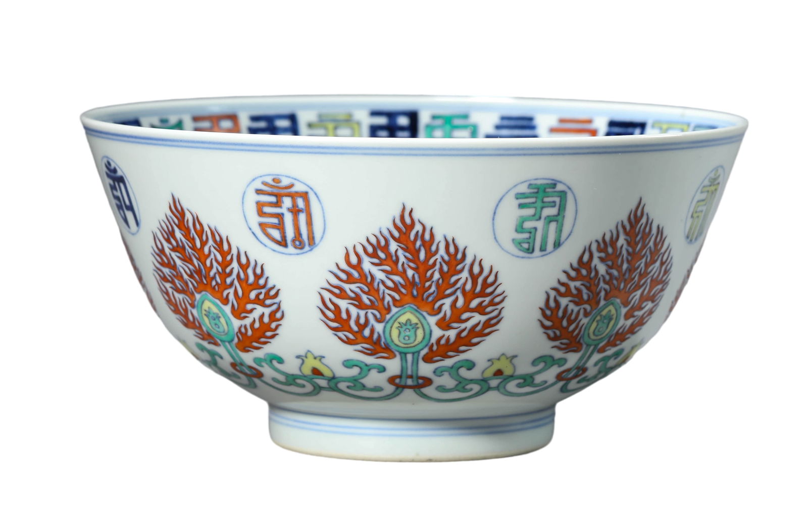 A DOUCAI 'SANSKRIT AND FLORAL'