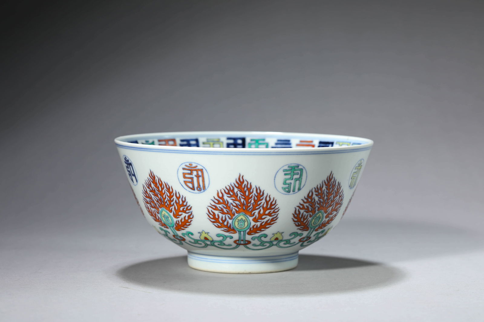 A DOUCAI 'SANSKRIT AND FLORAL'