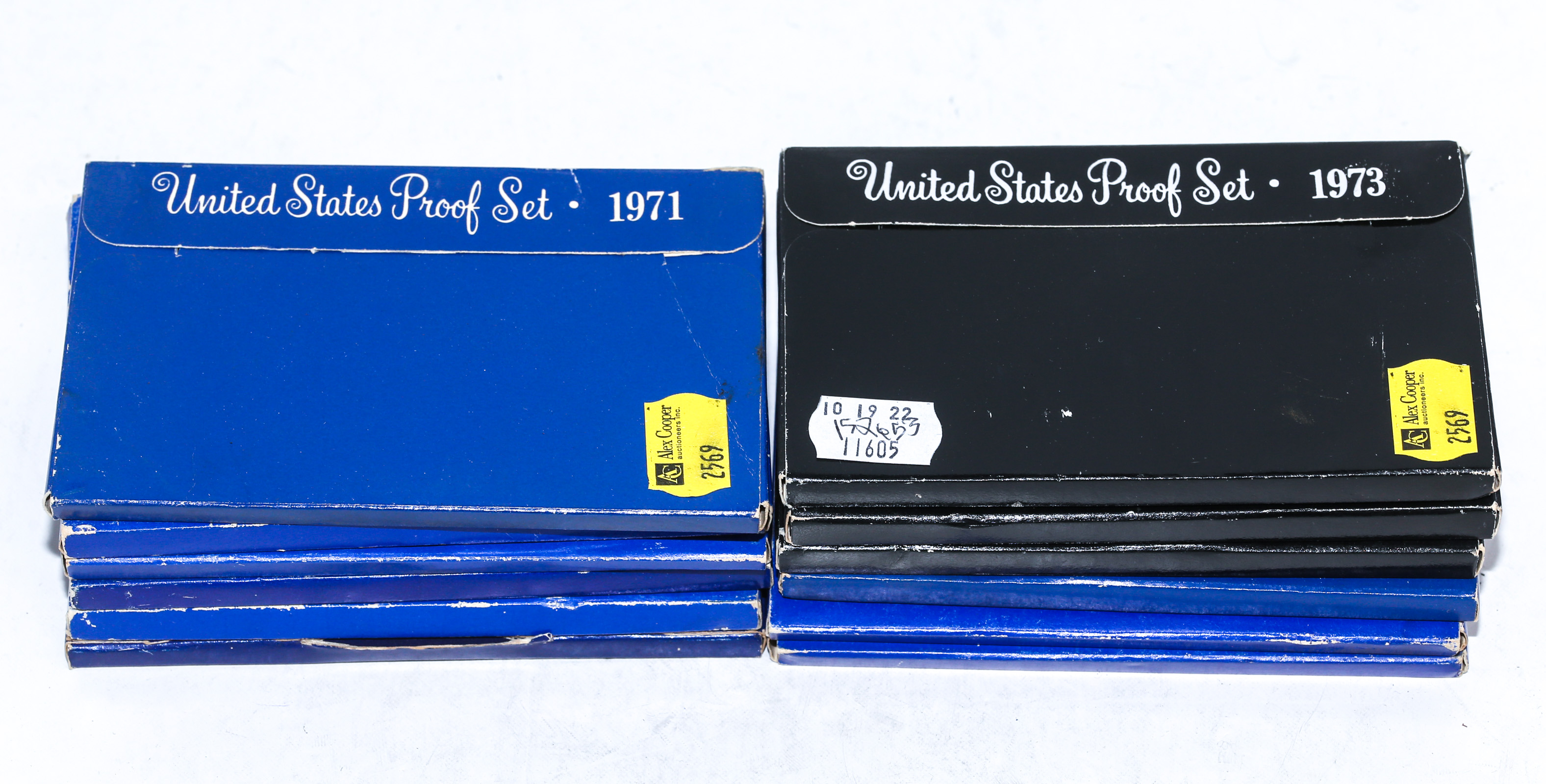 A DOZEN PROOF SETS 1968-1973