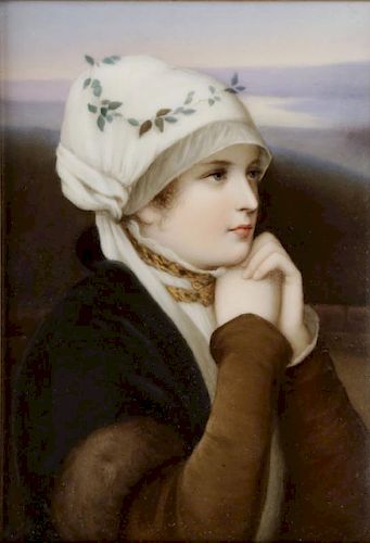 A DRESDEN HAND PAINTED PORCELAIN