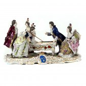 A DRESDEN PORCELAIN CRINOLINE